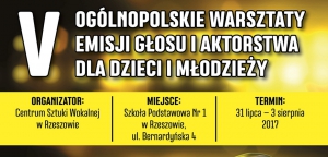 V OGÓLNOPOLSKIE WARSZTATY EMISJI GŁOSU DLA DZIECI I MŁODZIEŻY