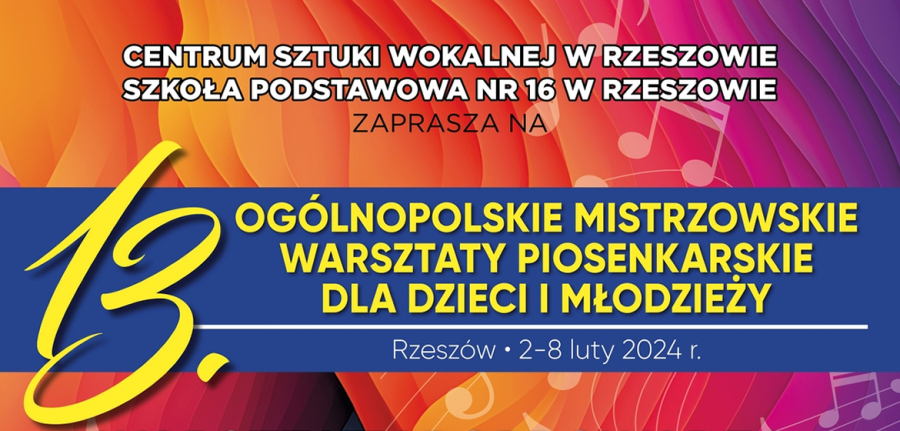 XIII Ogólnopolskie Mistrzowskie Warsztaty Wokalne Dla Dzieci i Młodzieży CSW Rzeszów
